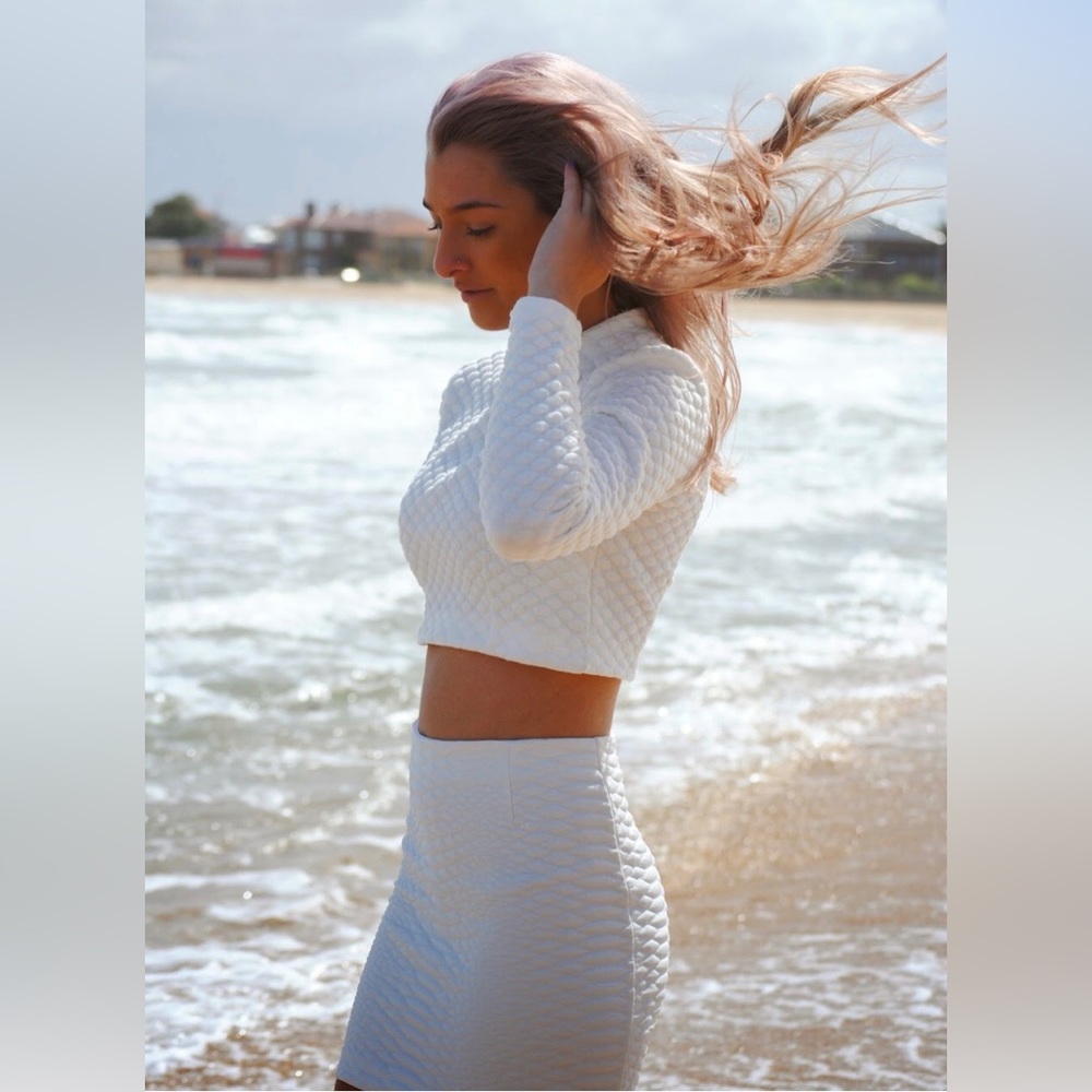 H&M size XS Quilted Mini Skirt & Crop Top